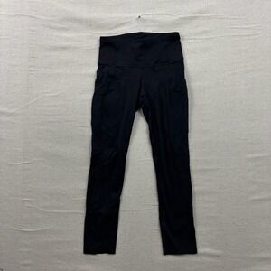 Lululemon Fast and Free High-Rise Leggings Womens 4 Black Pocket Crop Tight
